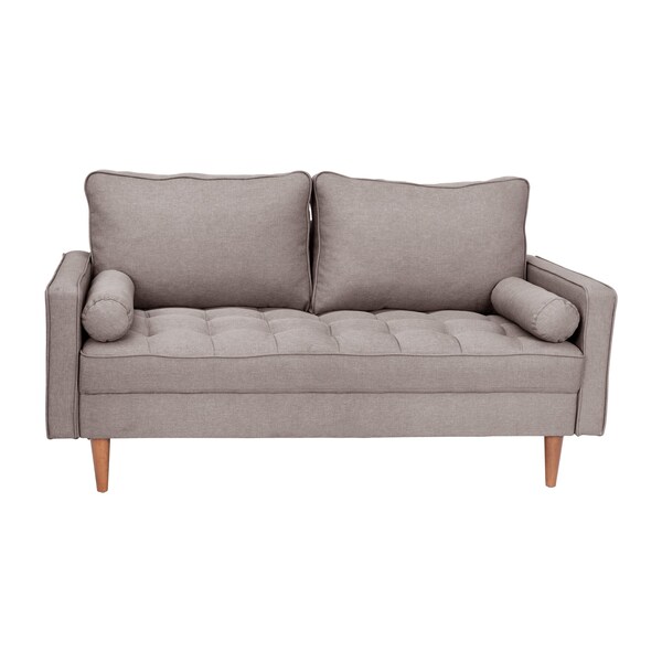 Flash Furniture Slate Gray Faux Linen Upholstered Tufted Loveseat - IS-PL100-GY-GG