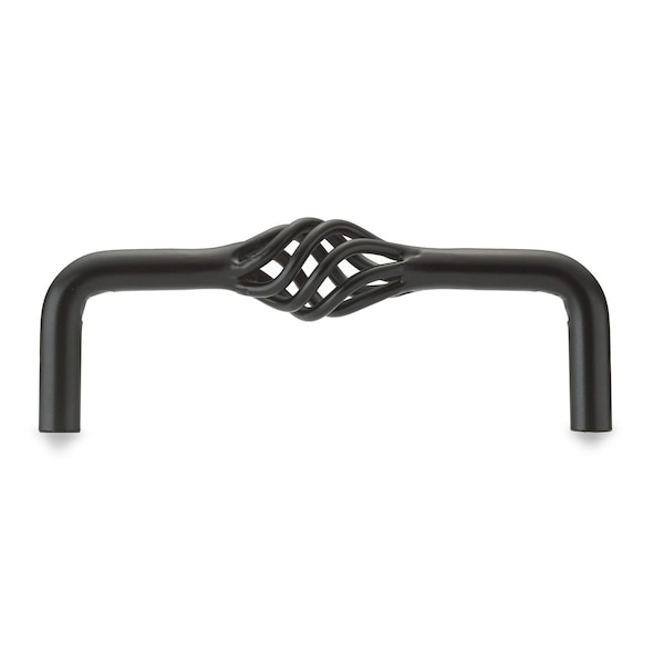 Richelieu 4 in. (102 mm) Center-to-Center Matte Black Traditional Drawer Pull - BP106100900