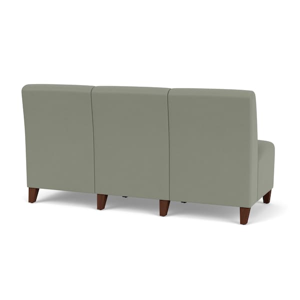 Lesro Siena Armless 3 Seat Tandem Seating No Center Arms, Walnut, RS NightSky Back, MD Farro Seat - SN3102