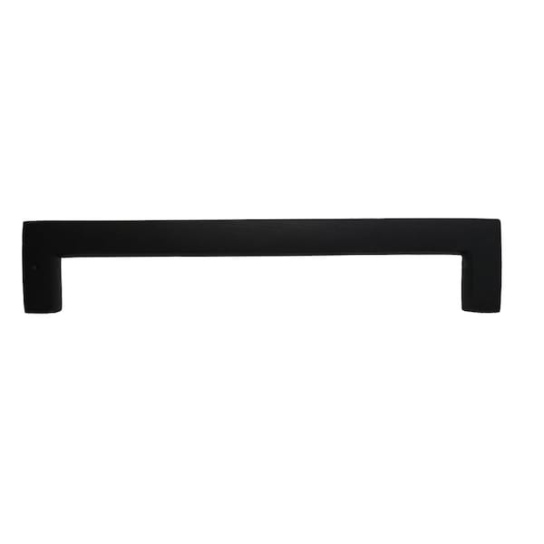 Emtek Rustic Modern Rectangular Cabinet Pull with 6 in Center to Center Flat Black Bronze Finish - 86670FB