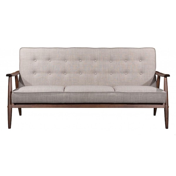 Homeroots 32.9 x 68.5 x 32.1 in. Rocky Sofa, Putty - 396458