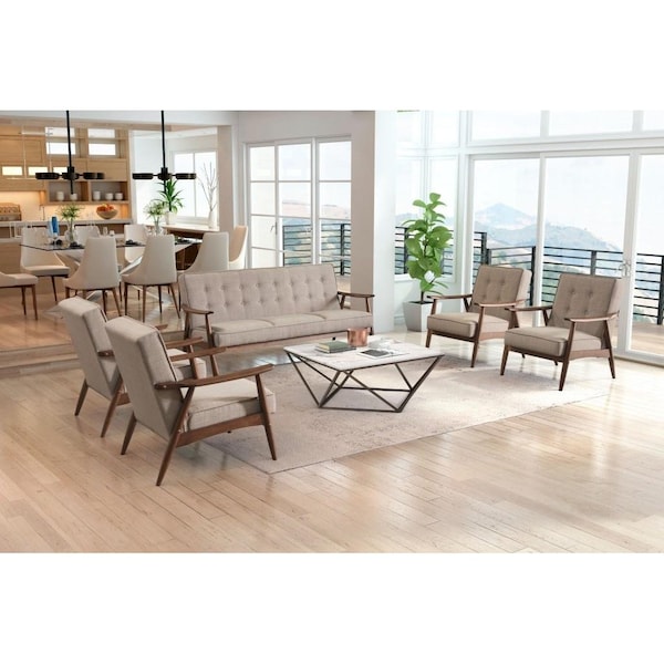Homeroots 32.9 x 68.5 x 32.1 in. Rocky Sofa, Putty - 396458