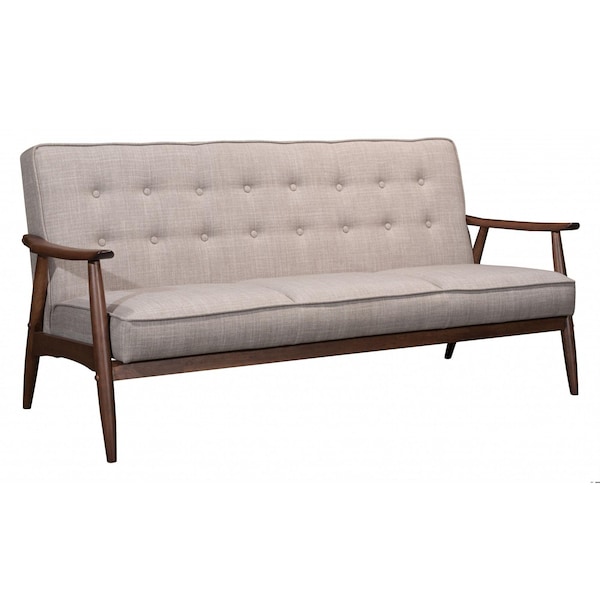 Homeroots 32.9 x 68.5 x 32.1 in. Rocky Sofa, Putty - 396458