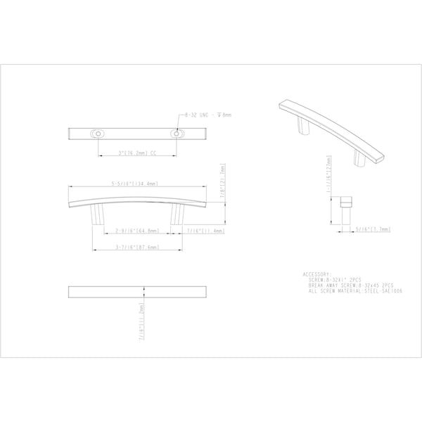 Elements By Hardware Resources 3" Center-to-Center Satin Bronze Square Thatcher Cabinet Bar Pull - 859-3SBZ