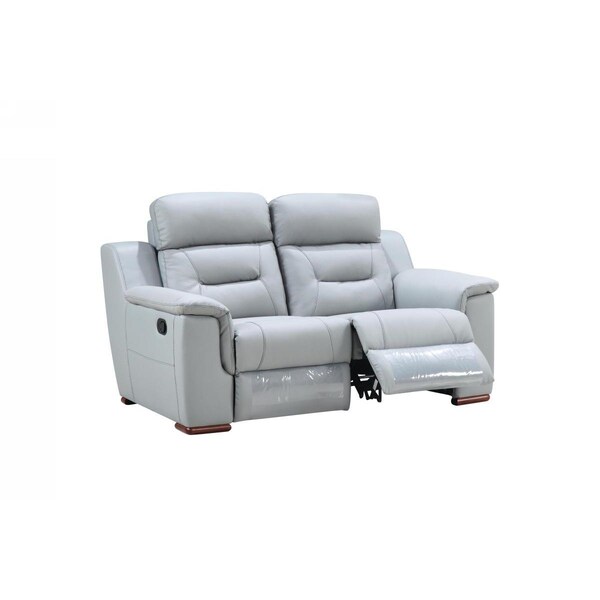 Gfancy Fixtures 67 x 41 x 41 in. Modern Gray Leather Loveseat - GF3717846