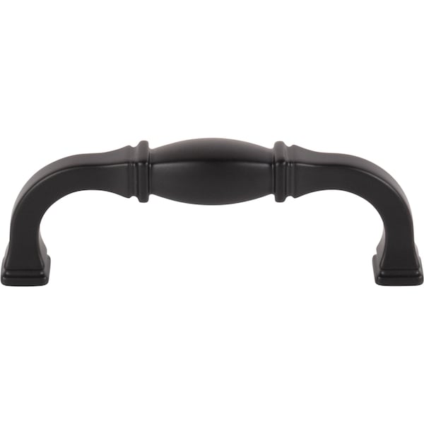Jeffrey Alexander 96 mm Center-to-Center Matte Black Audrey Cabinet Pull - 278-96MB