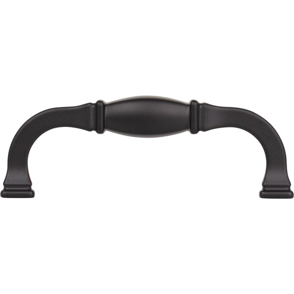 Jeffrey Alexander 96 mm Center-to-Center Matte Black Audrey Cabinet Pull - 278-96MB