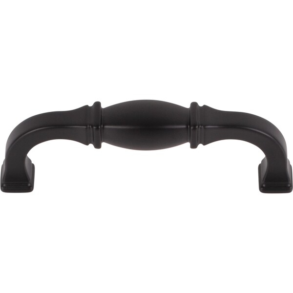 Jeffrey Alexander 96 mm Center-to-Center Matte Black Audrey Cabinet Pull - 278-96MB
