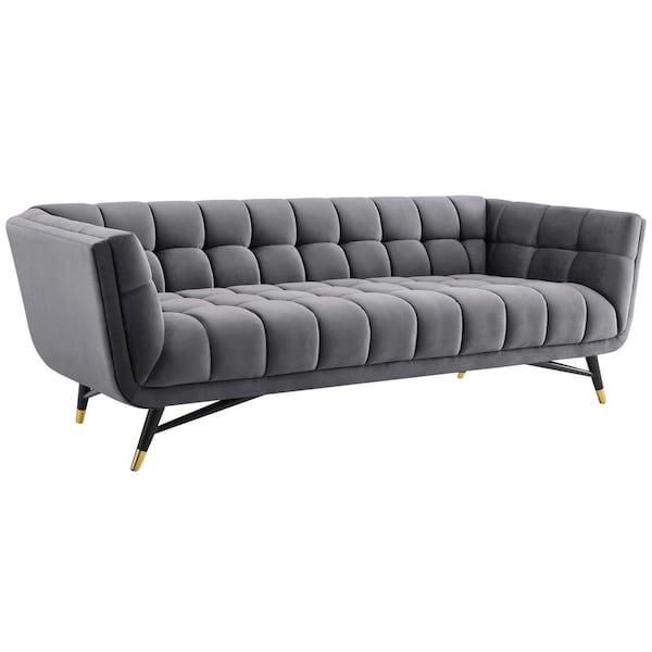 Modway Furniture Adept Upholstered Velvet Sofa - Gray, 28.5 x 36.5 x 90 in. - EEI-3059-GRY