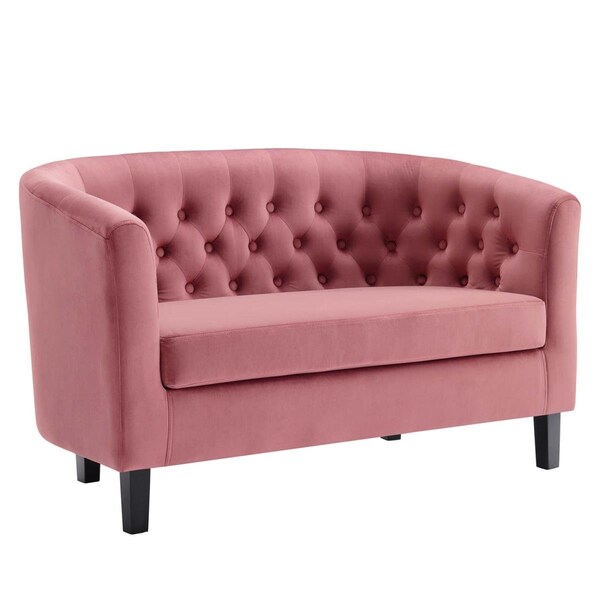 Modway Furniture Prospect Performance Velvet Loveseat, Dusty Rose - EEI-2615-DUS
