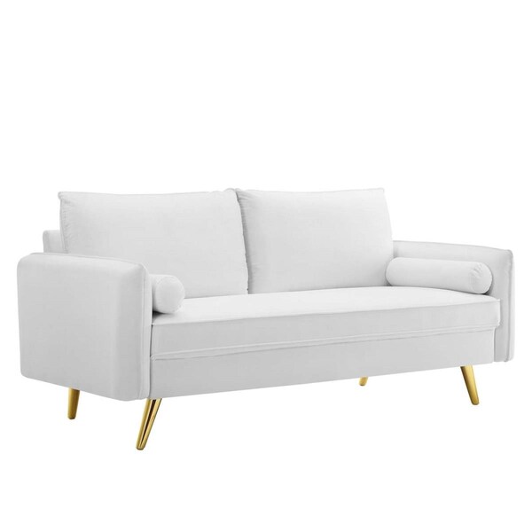 Modway Furniture Revive Performance Velvet Sofa, White - EEI-3988-WHI