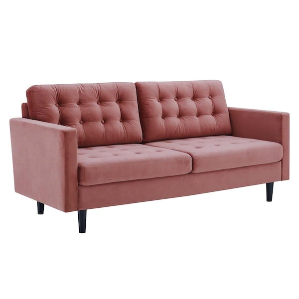 Modway Furniture 34 x 75 x 33 in. Exalt Tufted Performance Velvet Sofa, Dusty Rose - EEI-4444-DUS