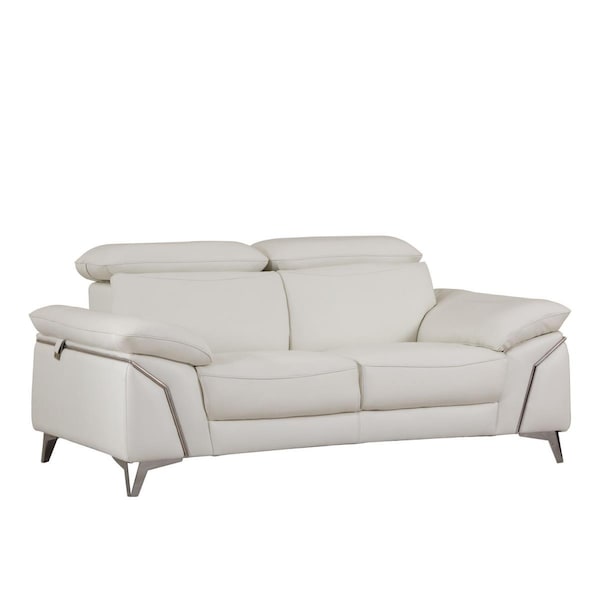 Kd Estanteria Fashionable Leather Loveseat, White - 31 in. - KD3100135