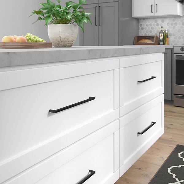 Richelieu Lambton Collection 12 5/8-inch (320 mm) Matte Black Modern Rectangular Cabinet Pull - BP873320900