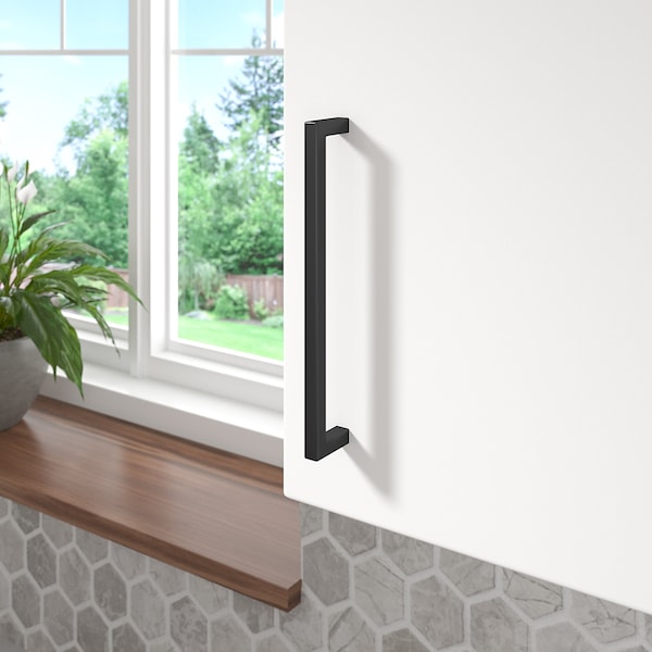 Richelieu Lambton Collection 7 9/16-inch (192 mm) Matte Black Modern Rectangular Cabinet Pull - BP873192900