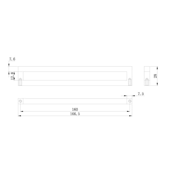 Richelieu 6 5/16 in (160 mm) Center-to-Center Polished Nickel Contemporary Drawer Pull - BP312456160180