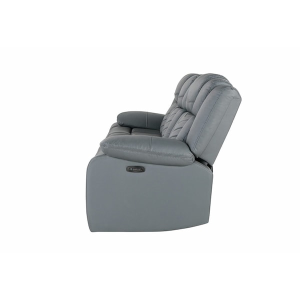 Global Furniture Usa U7068 GREY 10 POWER RECLINING SOFA WITH DDT, WC AND LED - 5736