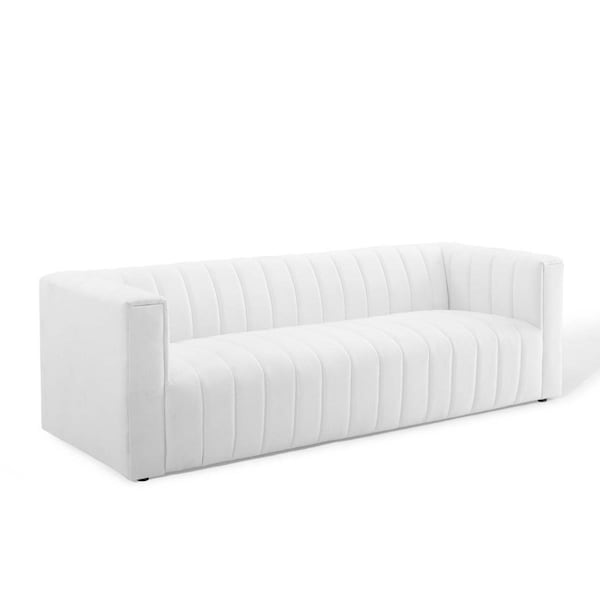 Modway Furniture Reflection Channel Tufted Upholstered Fabric Sofa - White - EEI-3881-WHI