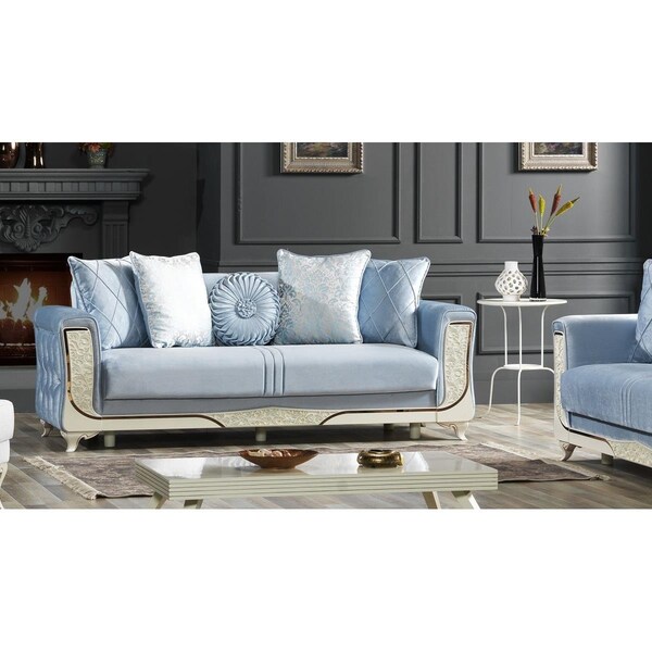 Furnia 40 x 87 x 36 in. Carmen Convertible Sleeper Sofa, Light Blue - HD-10EL-CAR-SVACIKMAVI-3