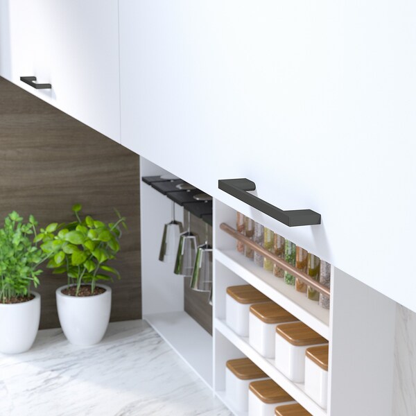 Richelieu 5 1/16 in (128 mm) Center-to-Center Matte Black Contemporary Cabinet Pull - BP8160128900