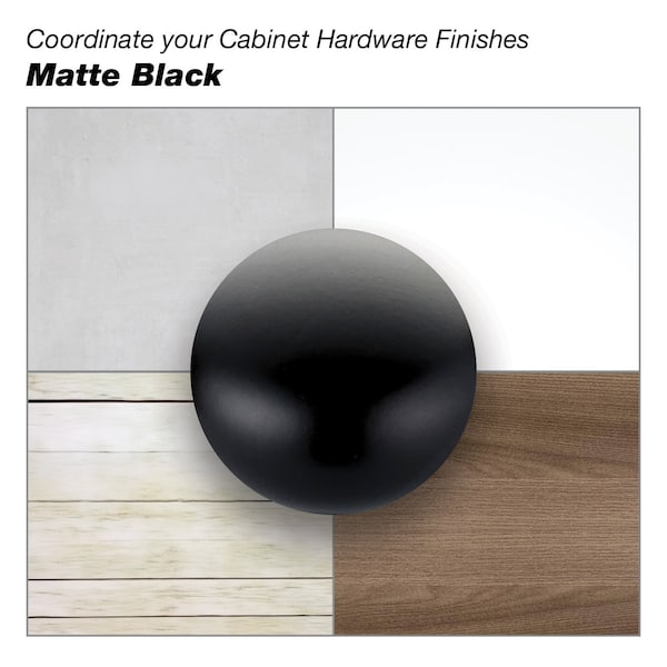 Richelieu 5 1/16 in (128 mm) Center-to-Center Matte Black Contemporary Cabinet Pull - BP8160128900