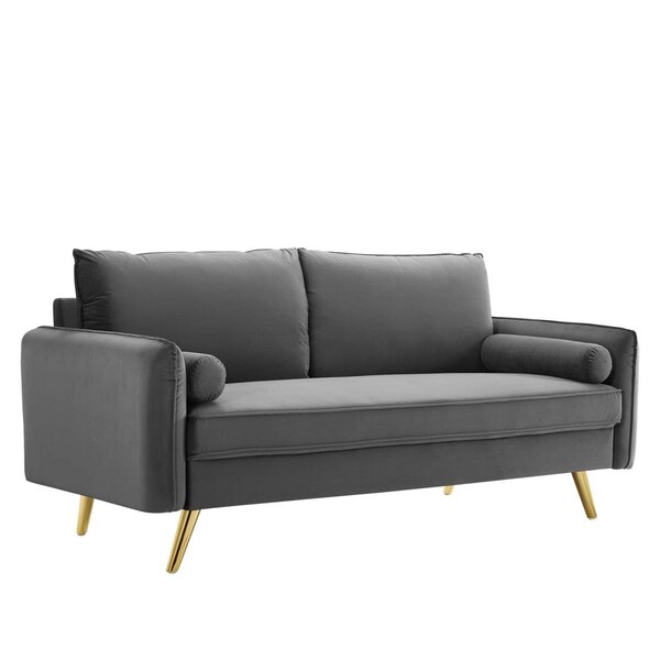 Modway Furniture Revive Performance Velvet Sofa, Gray - EEI-3988-GRY