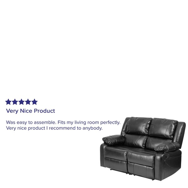Flash Furniture Loveseat, 35" to 64" x 38", Upholstery Color: Black - BT-70597-LS-GG