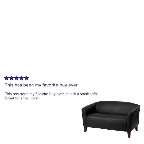 Flash Furniture Loveseat, 29" x 29", Upholstery Color: Black - 111-2-BK-GG
