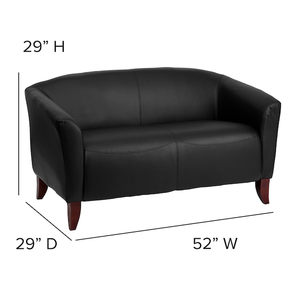 Flash Furniture Loveseat, 29" x 29", Upholstery Color: Black - 111-2-BK-GG