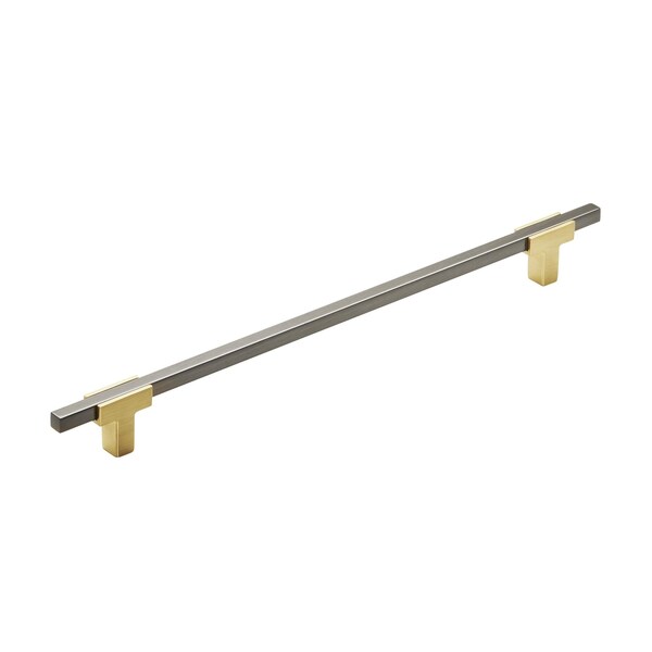 Amerock Urbanite 10-1/16 in 256 mm Center-to-Center Brushed Gold/Black Chrome Cabinet Pull - BP778256BGLBCR