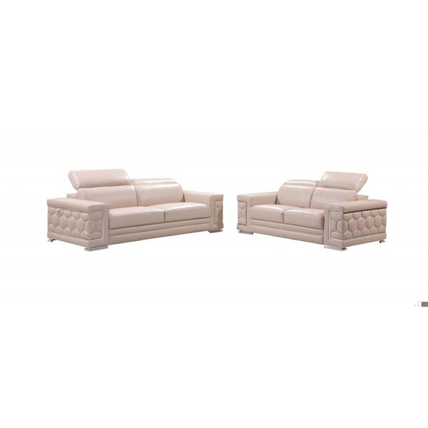 Homeroots Beige Sofa Loveseat 160 x 82 x 66 in. - 366253
