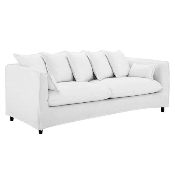 Modway Furniture Avalon Modern Slipcover Fabric Sofa, White - EEI-4449-WHI