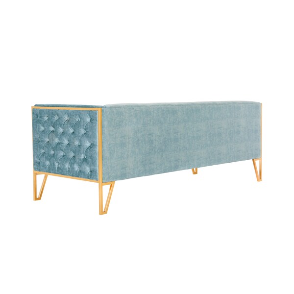 Manhattan Comfort Vector Sofa in Ocean Blue and Gold - SF008-OB
