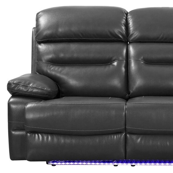 Homeroots Gray Power Reclining Sofa 89 x 40 x 41 in. - 366316