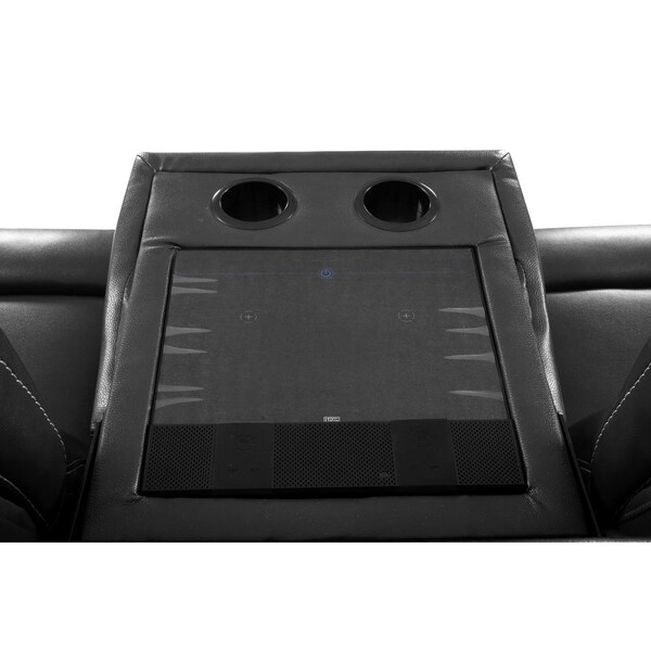 Homeroots Gray Power Reclining Sofa 89 x 40 x 41 in. - 366316