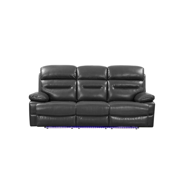 Homeroots Gray Power Reclining Sofa 89 x 40 x 41 in. - 366316