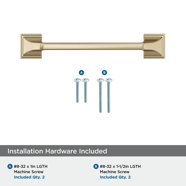 Amerock Exceed 5-1/16 inch 128mm Center-to-Center Golden Champagne Cabinet Pull - BP36882BBZ