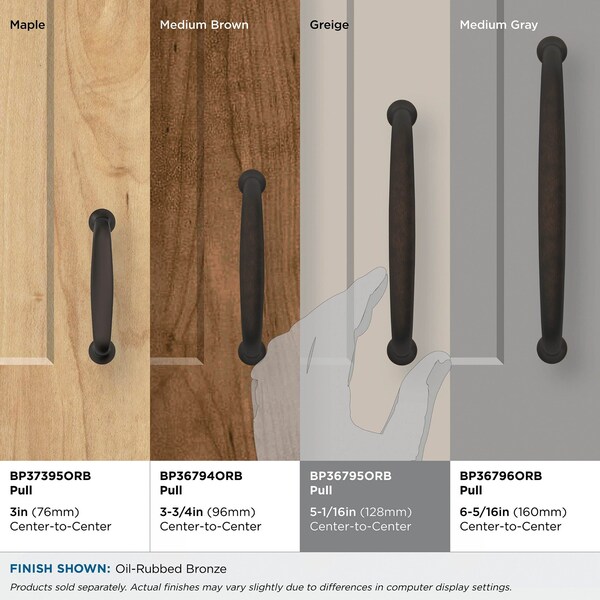Amerock Renown 5-1/16 in 128 mm Center-to-Center Oil Rubbed Bronze Cabinet Pull - BP36795ORB