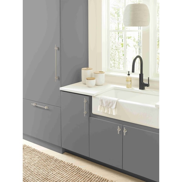 Amerock Transcendent 12-5/8 in 320 mm Center-to-Center Silver Champagne Cabinet Pull - BP7414320SCSC