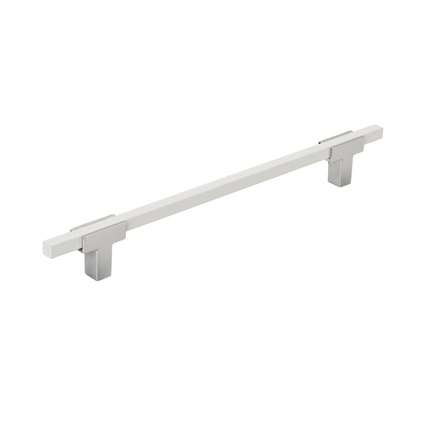 Amerock Urbanite 7-9/16 in 192 mm Center-to-Center Polished Chrome/White Cabinet Pull - BP77819226WHT