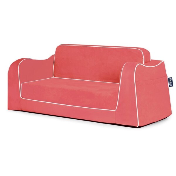 Pkolino Little Reader Sofa, Coral with White Piping - PKFFLSSCR
