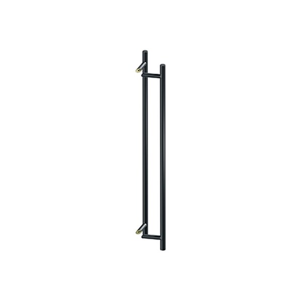 Deltana 48in Back to Back Round Offset Door Pulls Black Finish - SSPORBB48U19