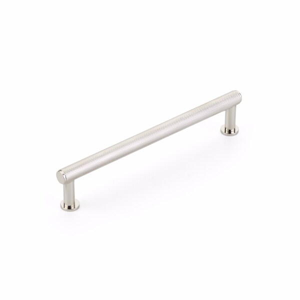 Schaub 6in Center to Center Pub House Knurled Cabinet Pull Polished Nickel Finish - 5006-PN