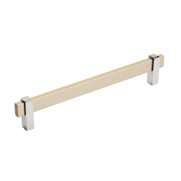 Amerock Mulino 7-9/16 in 192 mm Center-to-Center Silver Champagne/Polished Chrome Cabinet Pull - BP36725SC26