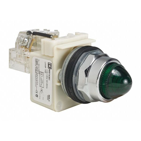 Schneider Electric Luz piloto de prueba Push to Test, verde, incandescente - 9001KT1G9