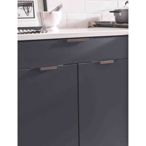 Amerock Extent 4-9/16 in 116 mm Center-to-Center Black Chrome Cabinet Edge Pull - BP36751BCR