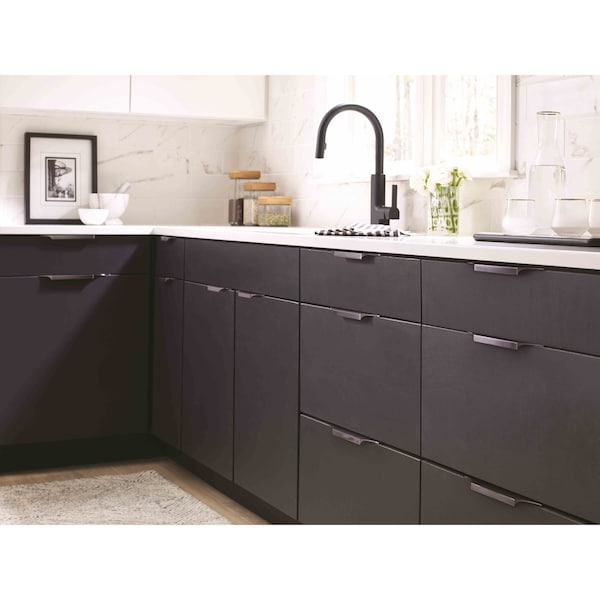 Amerock Extent 4-9/16 in 116 mm Center-to-Center Black Chrome Cabinet Edge Pull - BP36751BCR