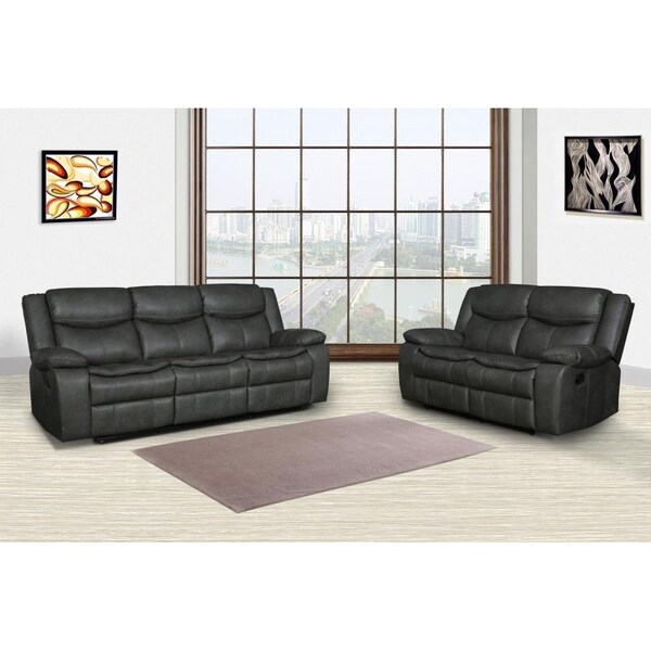 Homeroots Gray Sofa Loveseat 150 x 72 x 80 in. - 366302