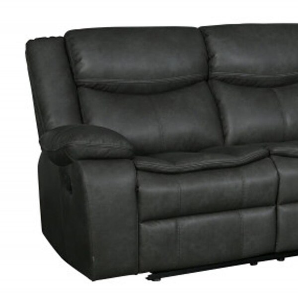 Homeroots Gray Sofa Loveseat 150 x 72 x 80 in. - 366302