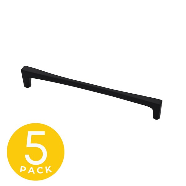 Sapphire Comet Series 7-1/2 in. 192 mm Center-to-Center Modern Black Cabinet Handle/Pull, 5PK - SP-2075-192-BK-5